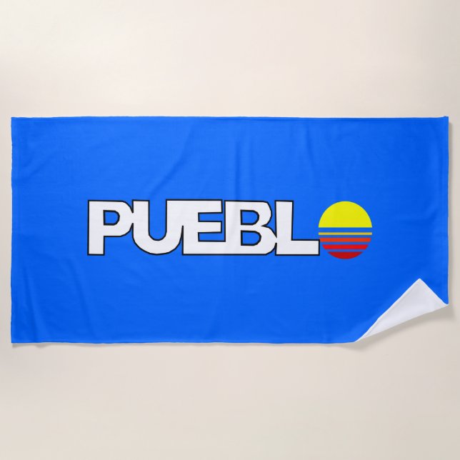 Stadtflagge von Pueblo (Colorado) Strandtuch (Vorderseite)