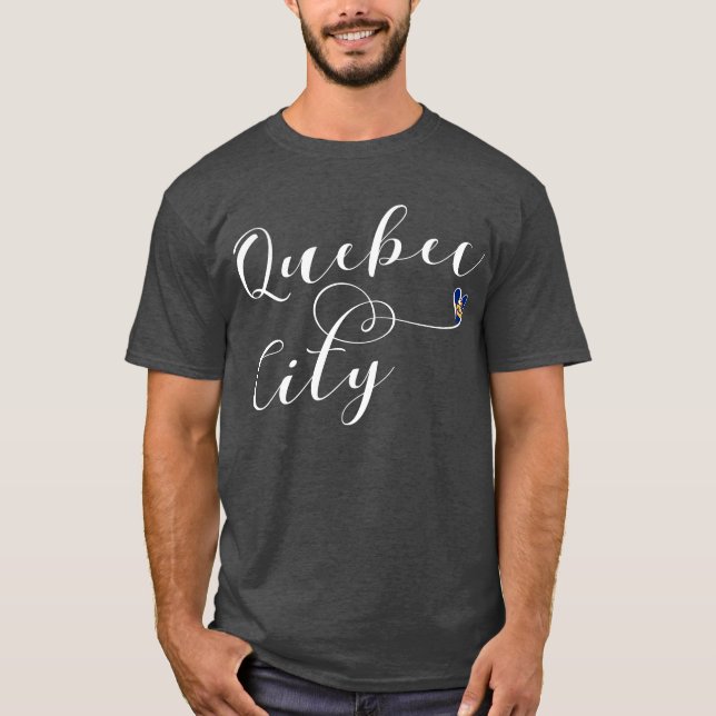 Stadtflagge von Quebec im Herzen des T - Shirt (Vorderseite)