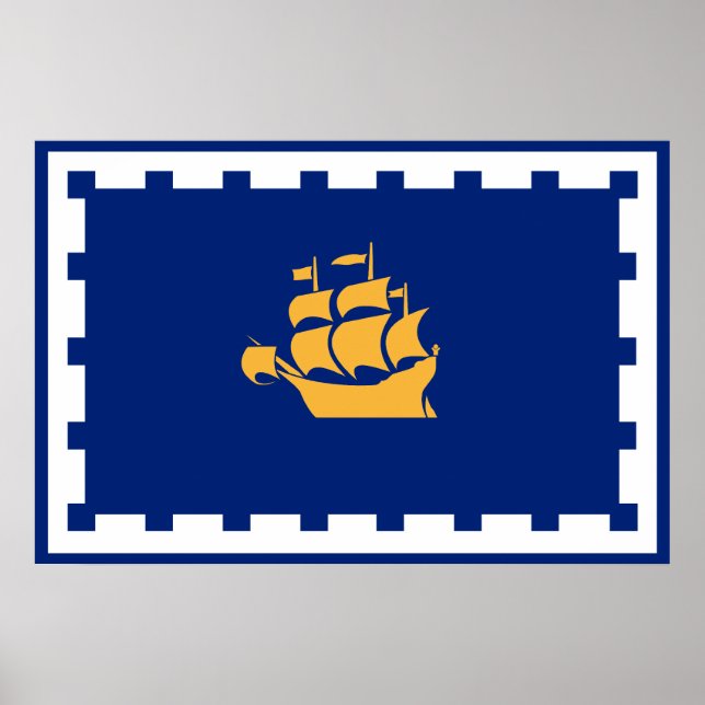 Stadtflagge von Quebec Poster (Vorne)