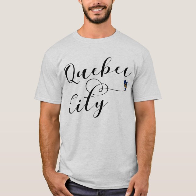 Stadtflagge von Quebec T-Shirt (Vorderseite)