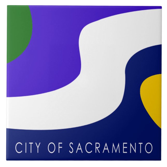 Stadtflagge von Sacramento Fliese (Vorderseite)