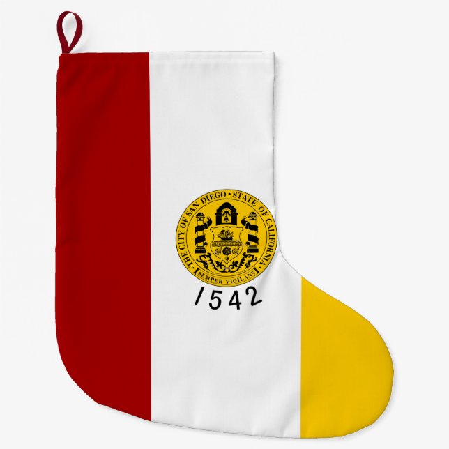 Stadtflagge von San Diego (Kalifornien) Großer Weihnachtsstrumpf (Vorderseite)