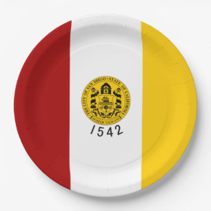 Stadtflagge von San Diego (Kalifornien) Pappteller