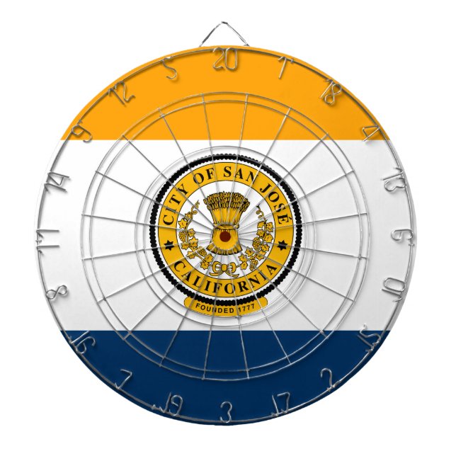 Stadtflagge von San José (Kalifornien) Dartscheibe (vorne)