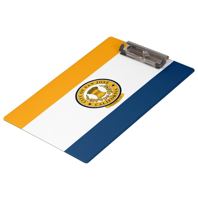 Stadtflagge von San José (Kalifornien) Klemmbrett (Schrägansicht)