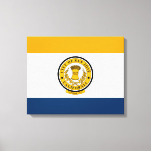 Stadtflagge von San José (Kalifornien) Leinwanddruck