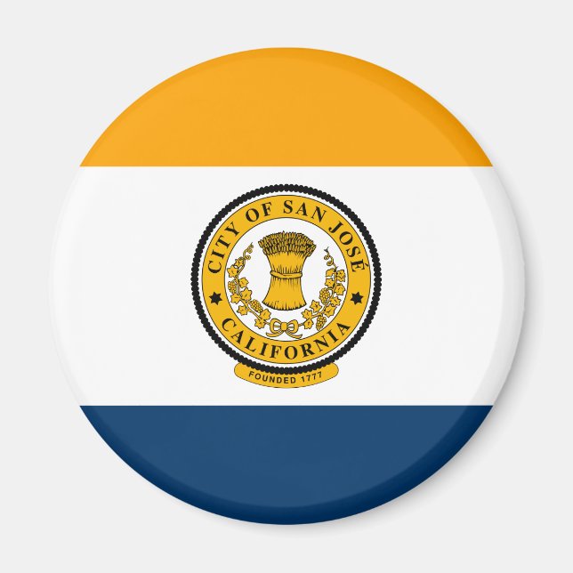 Stadtflagge von San José (Kalifornien) Magnet (Vorne)