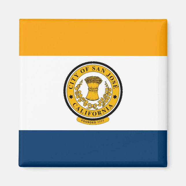 Stadtflagge von San José (Kalifornien) Magnet (Vorne)