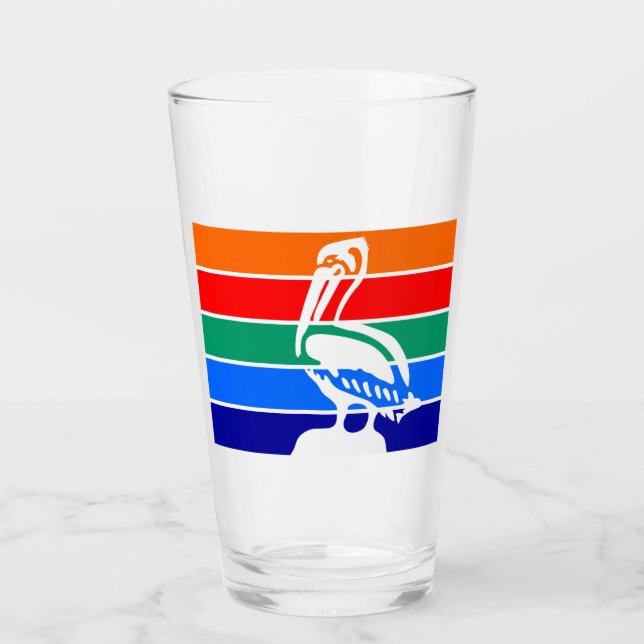 Stadtflagge von St. Petersburg (Florida) Glas (Vorderseite)