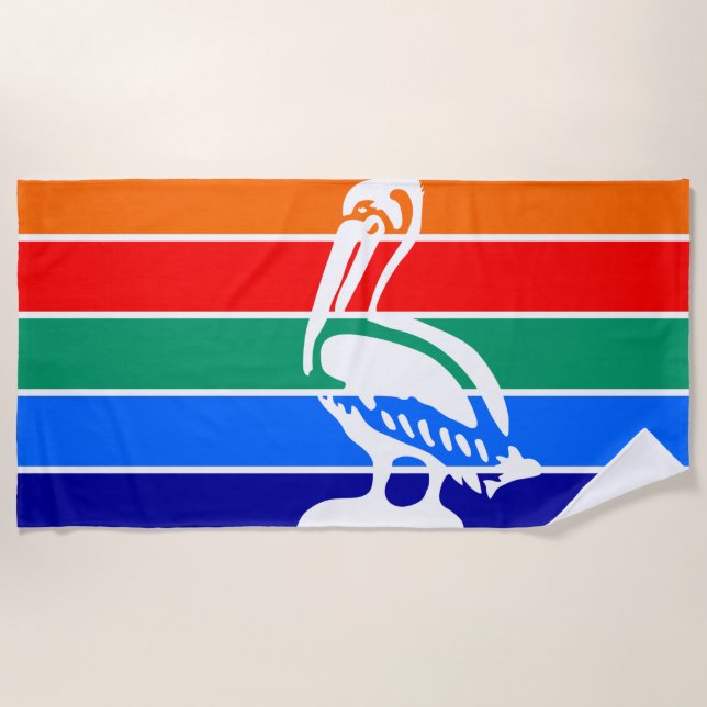 Stadtflagge von St. Petersburg (Florida) Strandtuch (Vorderseite)