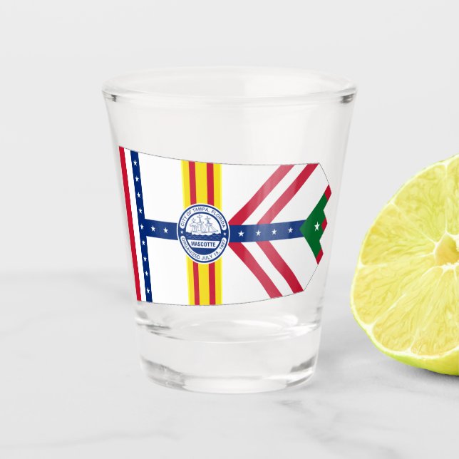 Stadtflagge von Tampa Schnapsglas (Vorderseite)