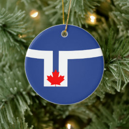 Stadtflagge von Toronto (Kanada) Keramik Ornament