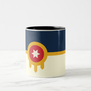 Stadtflagge von Tulsa Zweifarbige Tasse