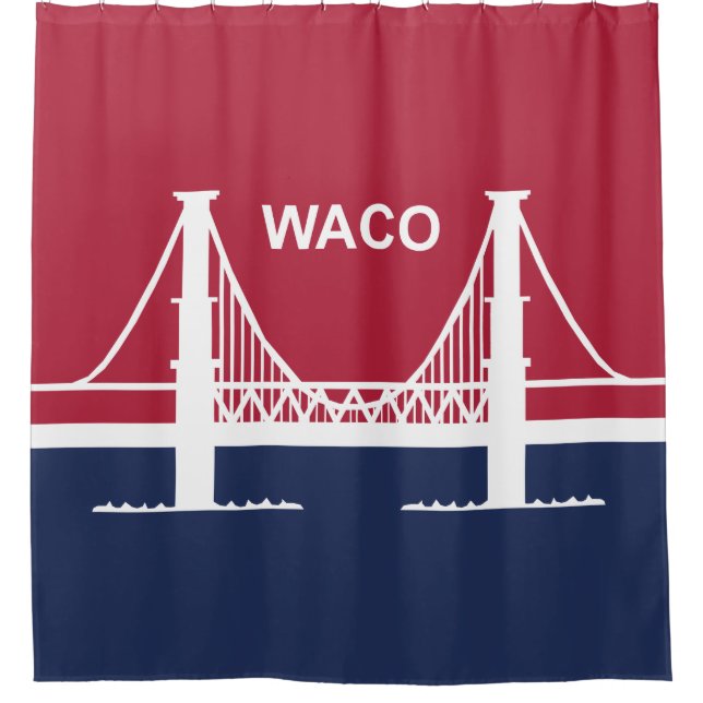 Stadtflagge von Waco (Texas, USA) Duschvorhang (Vorderseite)