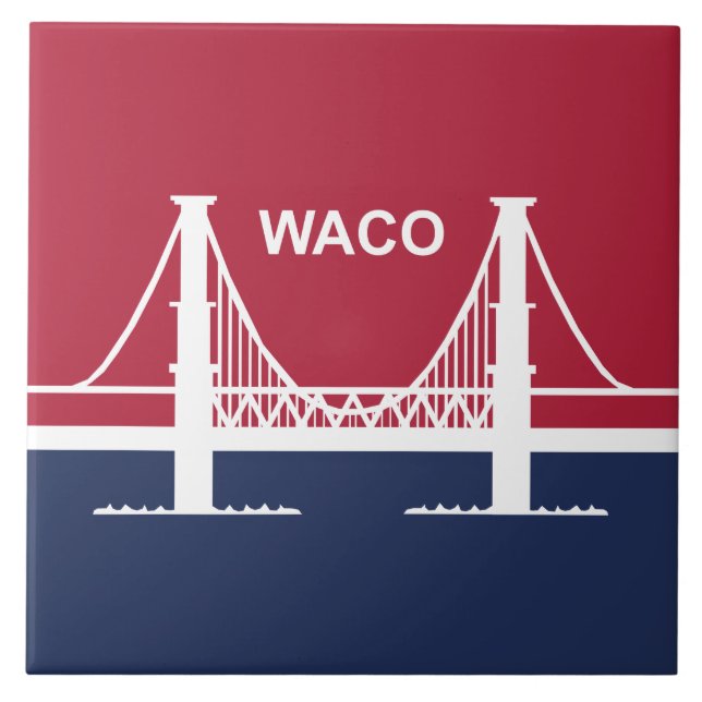 Stadtflagge von Waco (Texas, USA) Fliese (Vorderseite)