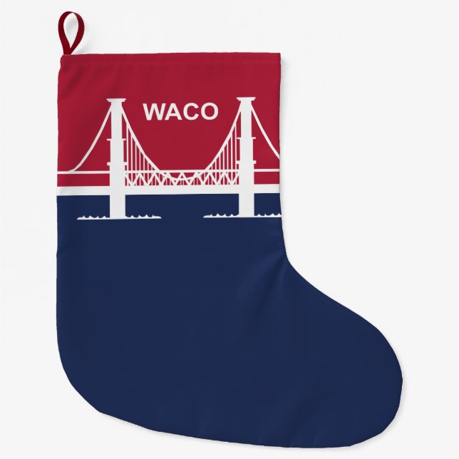 Stadtflagge von Waco (Texas, USA) Großer Weihnachtsstrumpf (Vorderseite)