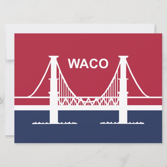 Stadtflagge von Waco (Texas, USA) Karte (Vorderseite)