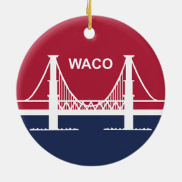 Stadtflagge von Waco (Texas, USA) Keramik Ornament