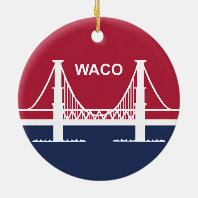 Stadtflagge von Waco (Texas, USA) Keramik Ornament (Hinten)