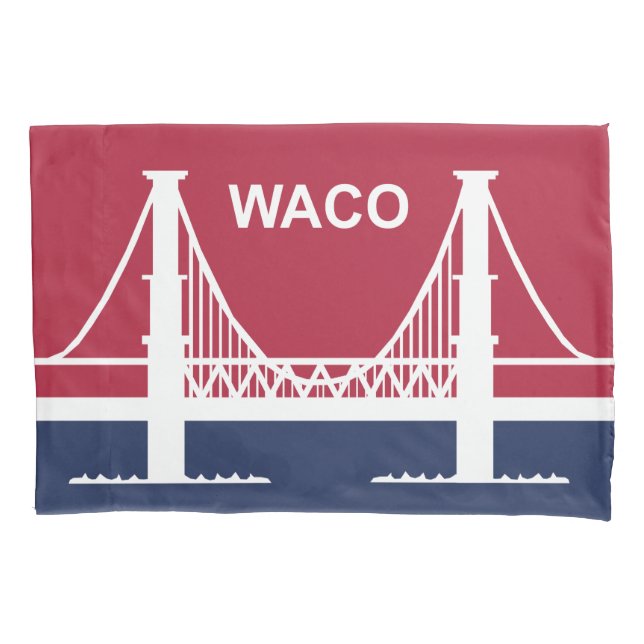 Stadtflagge von Waco (Texas, USA) Kissenbezug (Vorderseite-Links)