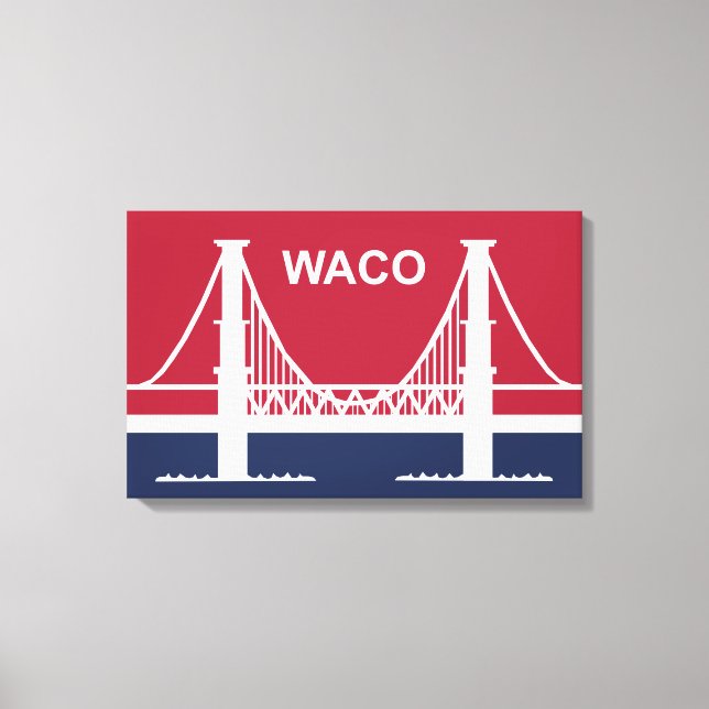 Stadtflagge von Waco (Texas, USA) Leinwanddruck (Vorderseite)