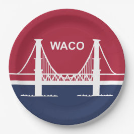 Stadtflagge von Waco (Texas, USA) Pappteller