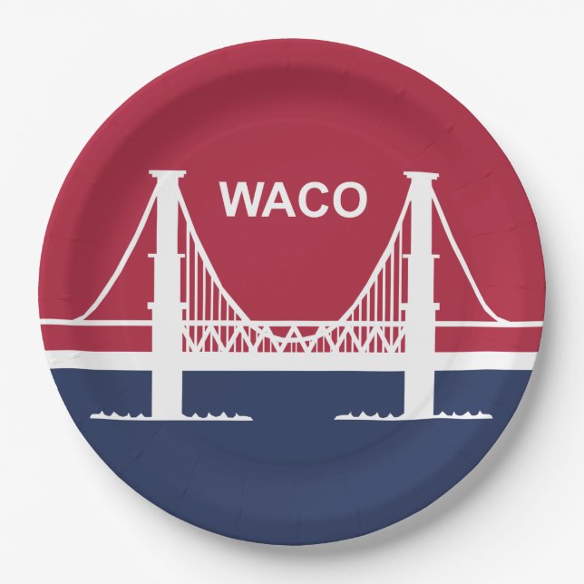 Stadtflagge von Waco (Texas, USA) Pappteller (Vorderseite)