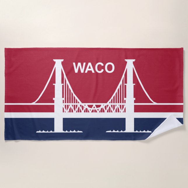 Stadtflagge von Waco (Texas, USA) Strandtuch (Vorderseite)