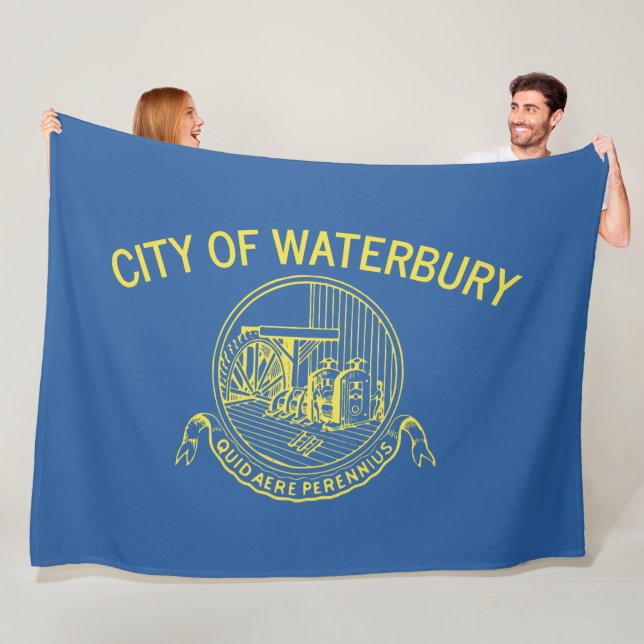 Stadtflagge von Waterbury (Connecticut) Fleecedecke (Beispiel)