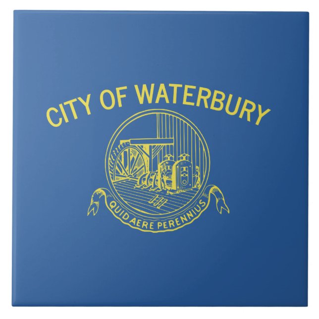 Stadtflagge von Waterbury (Connecticut) Fliese (Vorderseite)