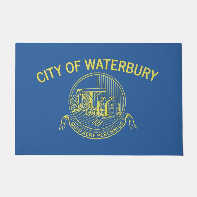 Stadtflagge von Waterbury (Connecticut) Fußmatte (Vorderseite)