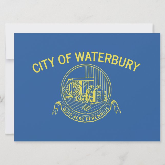 Stadtflagge von Waterbury (Connecticut) Karte (Vorderseite)