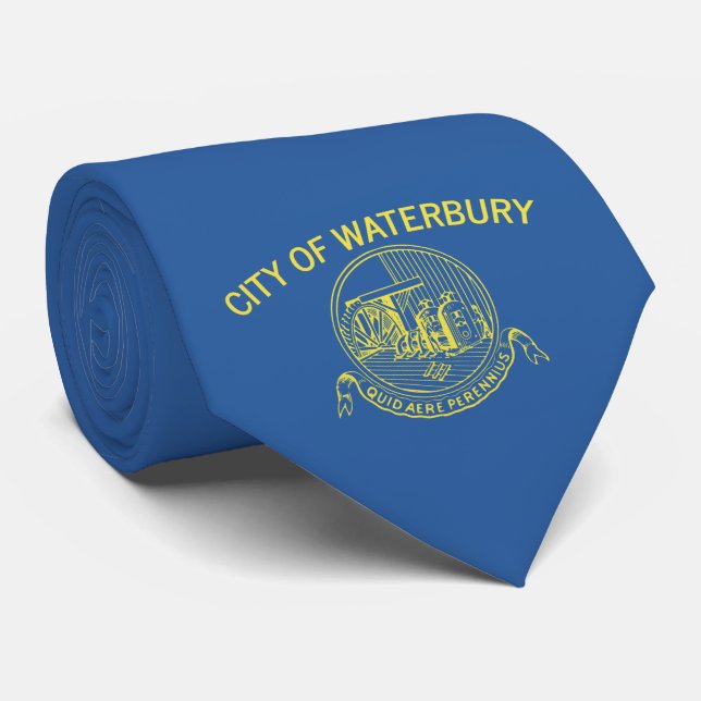 Stadtflagge von Waterbury (Connecticut) Krawatte (Gerollt)