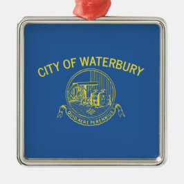 Stadtflagge von Waterbury (Connecticut) Ornament Aus Metall