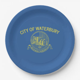 Stadtflagge von Waterbury (Connecticut) Pappteller