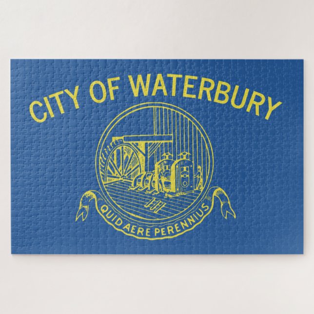 Stadtflagge von Waterbury (Connecticut) Puzzle (Horizontal)