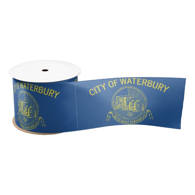 Stadtflagge von Waterbury (Connecticut) Satinband (Spule)