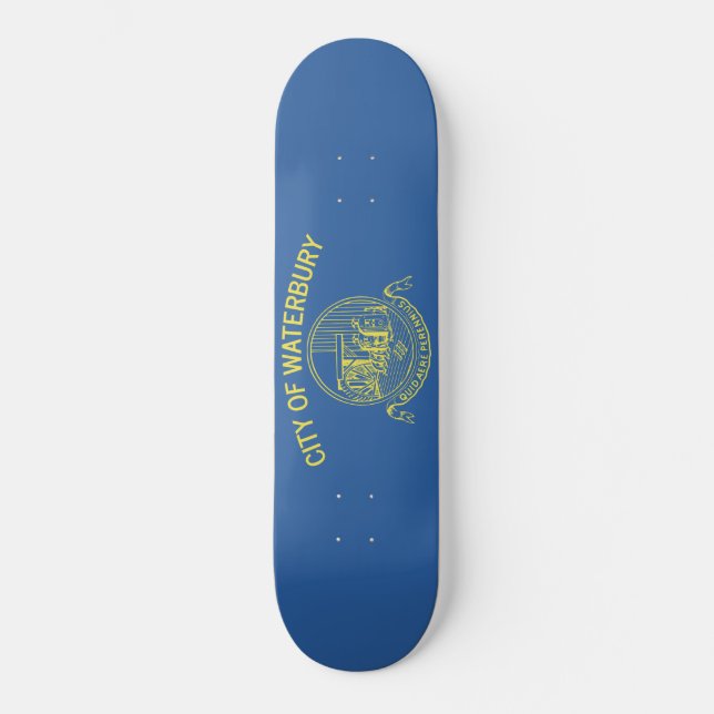 Stadtflagge von Waterbury (Connecticut) Skateboard (Vorderseite)