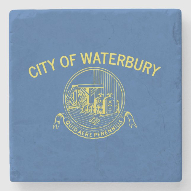 Stadtflagge von Waterbury (Connecticut) Steinuntersetzer (Vorderseite)