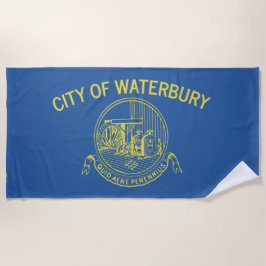 Stadtflagge von Waterbury (Connecticut) Strandtuch