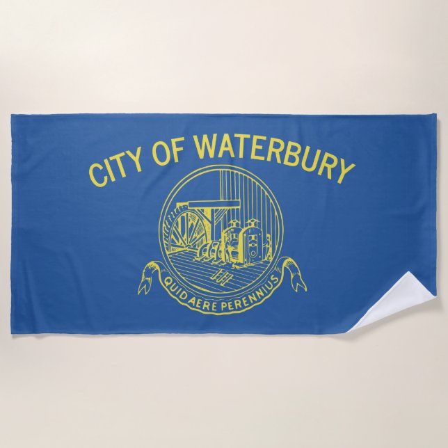 Stadtflagge von Waterbury (Connecticut) Strandtuch (Vorderseite)