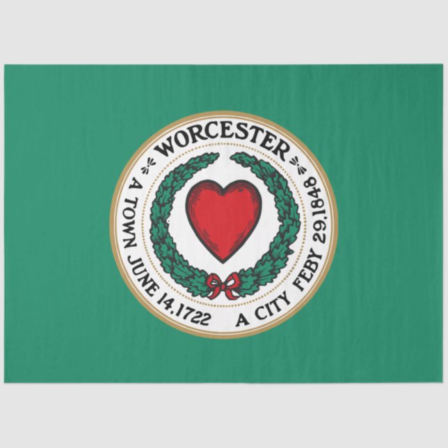Stadtflagge von Worcester (Massachusetts) Seidenpapier (Vorderseite)