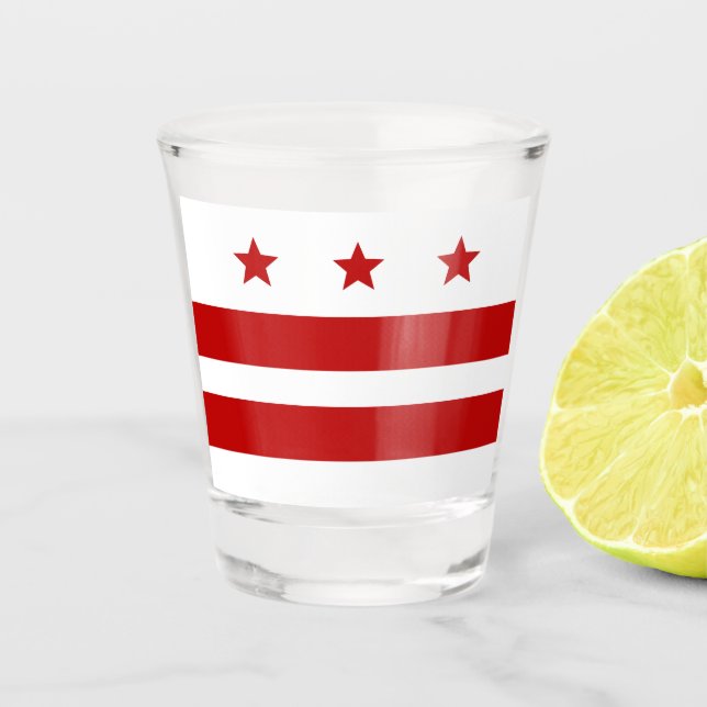 Stadtflagge Washington D.C. Schnapsglas (Vorderseite)