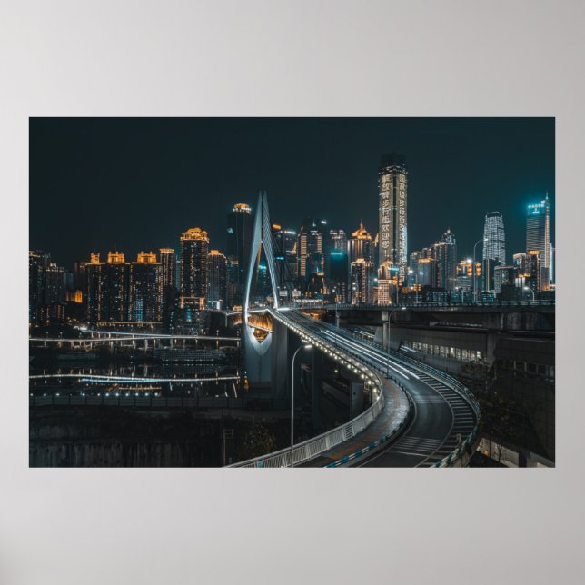 STADTGEBÄUDE WÄHREND DER NACHT POSTER (Vorne)