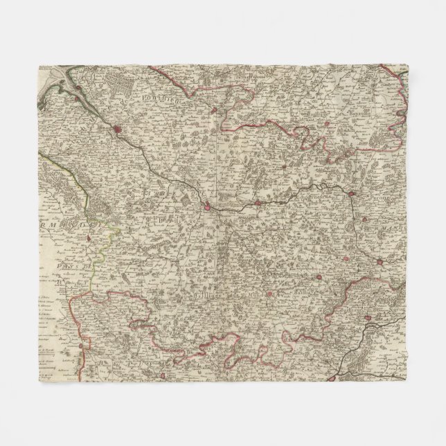 Stadtgebiete von Frankreich 2 Fleecedecke (Vorderseite (Horizontal))