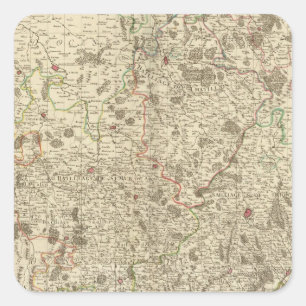 Stadtgebiete von Frankreich Quadratischer Aufkleber