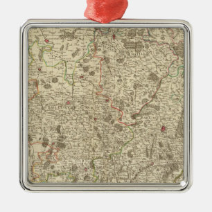 Stadtgebiete von Frankreich Silbernes Ornament