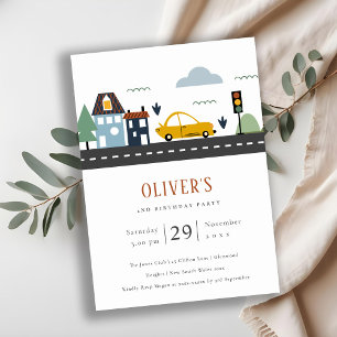 Städtische Autos Straße jedes Alter Geburtstag Ein Dankeskarte