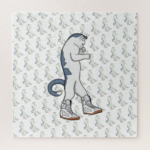 Städtische Boxerkatze in Sneaker Walk Fighter Puzzle