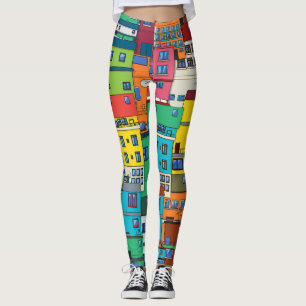Städtische brasilianische Favela: farbenfroher Hin Leggings